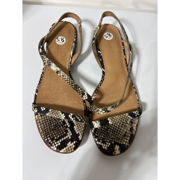 Madewell‎ Heidi Slingback Snake Print Strappy Sandals With Low Block Heel Size 8 - Picture 2 of 5